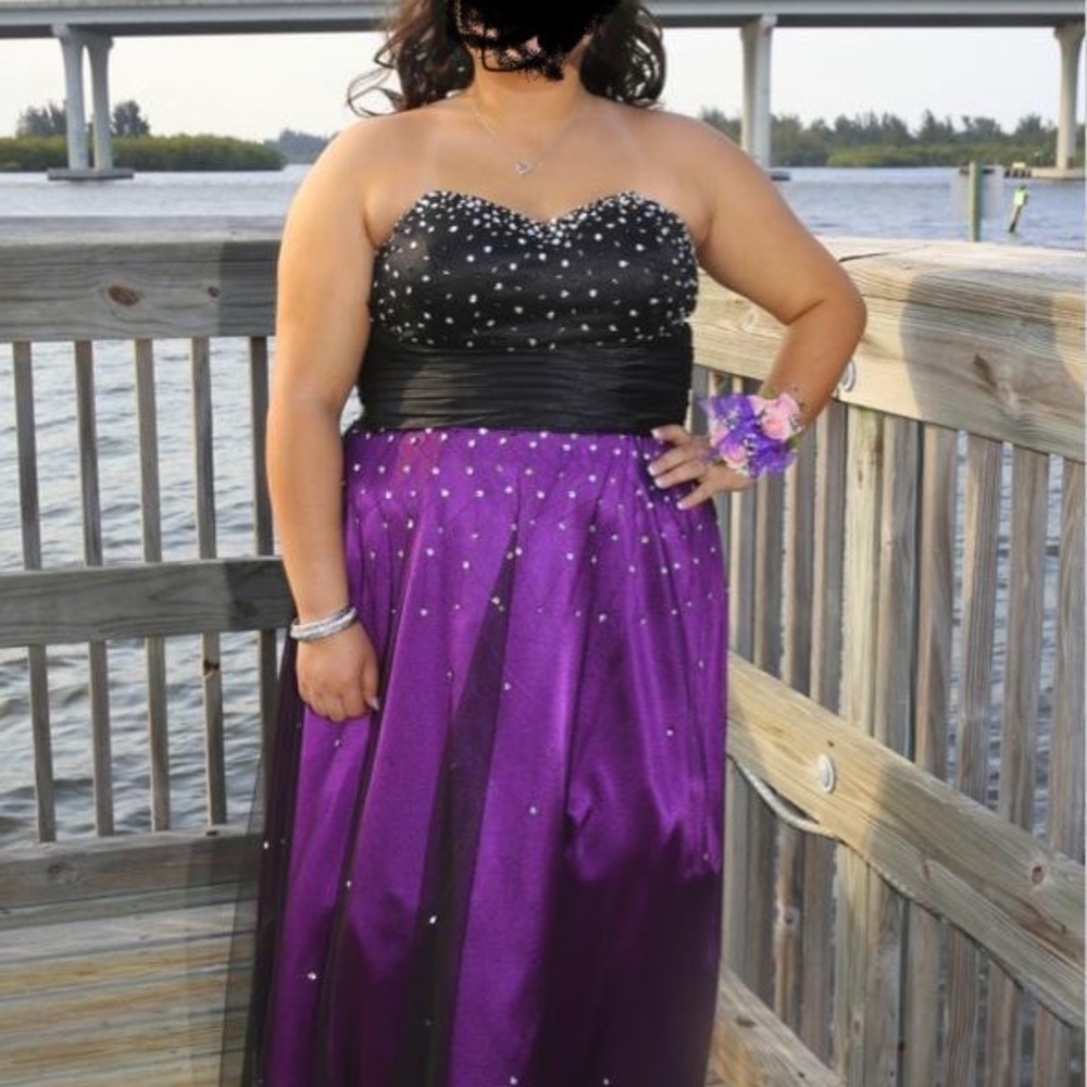 Black and purple prom dress